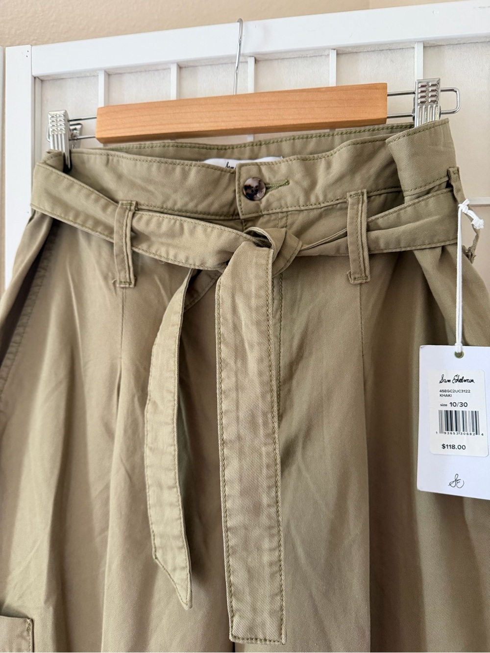 NWT Sam Edelman Khaki Olive The Utility Trouser Pant 10/30 - Picture 4 of 7